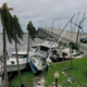 Boats washed up onto a causeway in Fort Meyers, Fl. by Hurricane Ian.